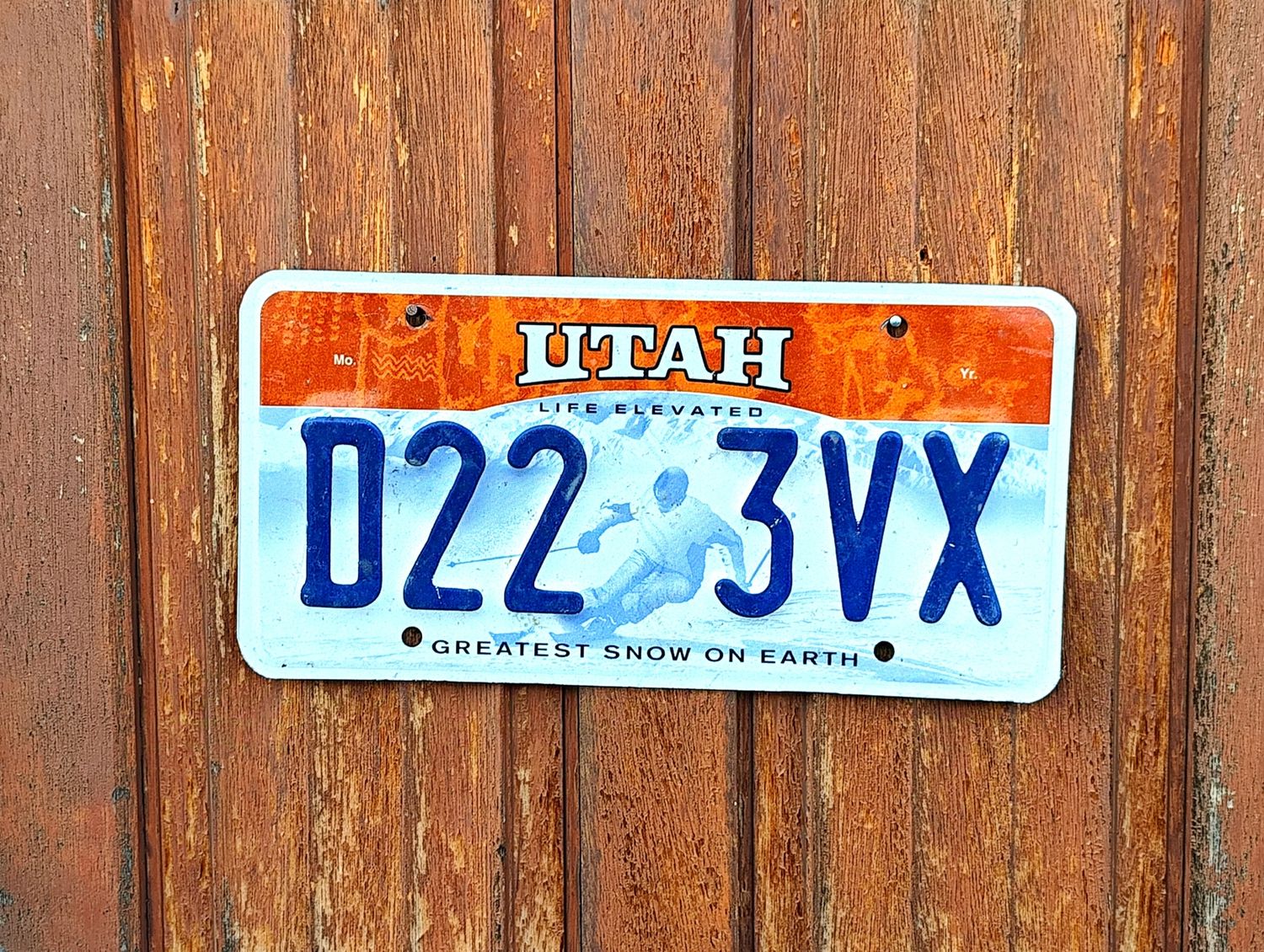 PLAQUE D&#39;IMMATRICULATION DE L&#39;ÉTAT DE L&#39;UTAH 
