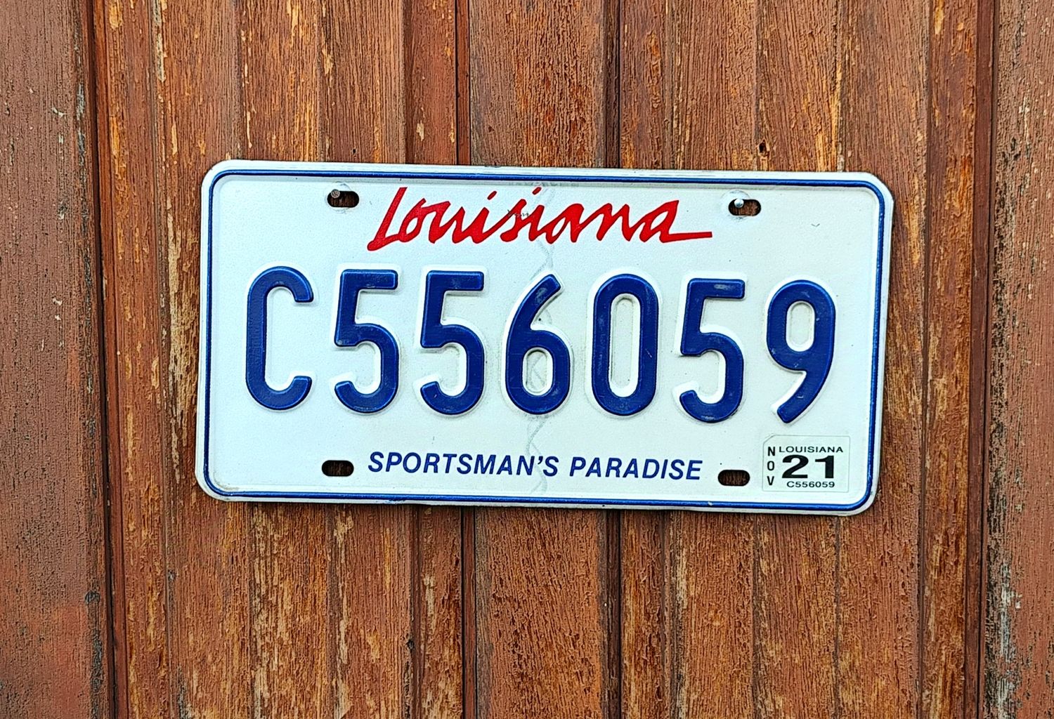 PLAQUE D&#39;IMMATRICULATION DE LA LOUISIANE