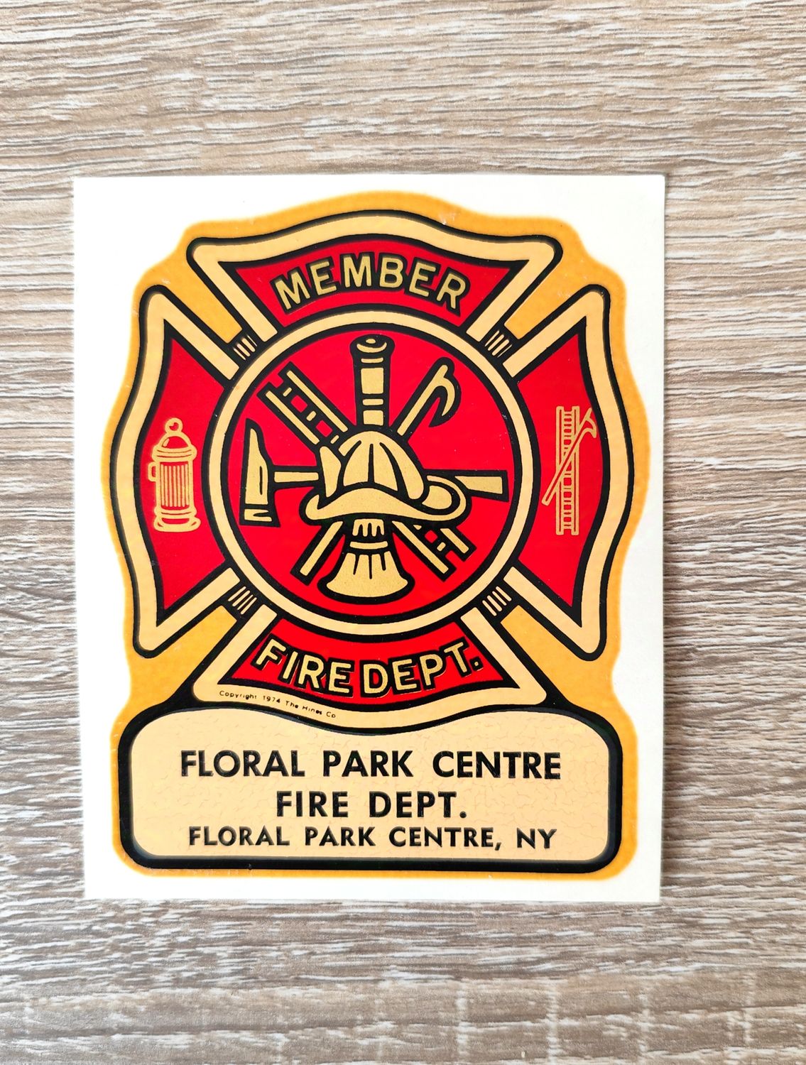 STICKERS FIRE DEPT DE FLORAL PARK