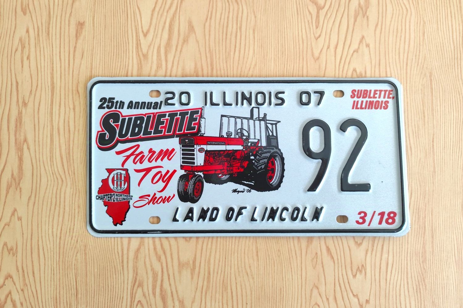 PLAQUE ILLINOIS SUBLETTE  FARM TOY (92)