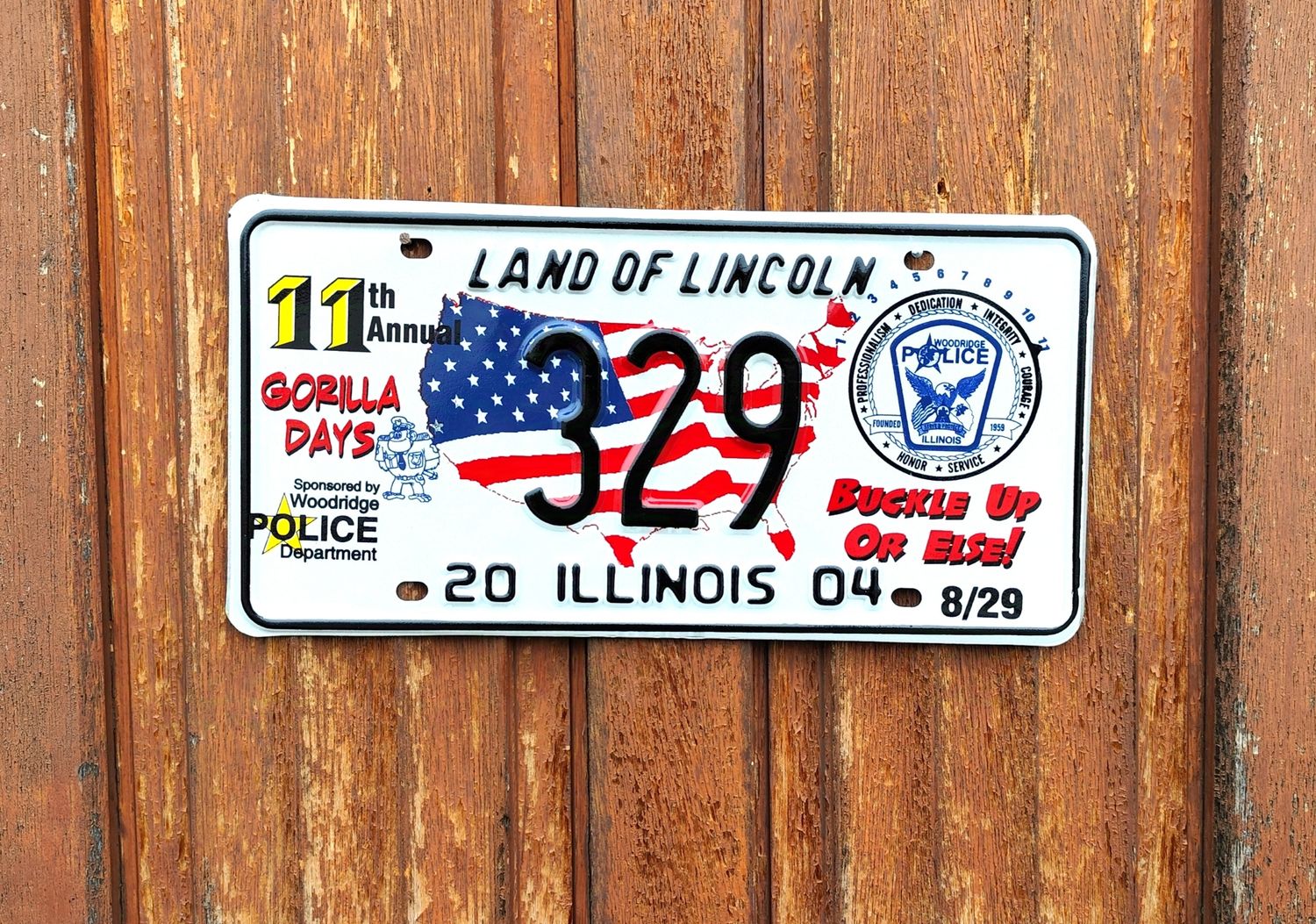 PLAQUE ILLINOIS POLICE GORILLA DAYS (329)