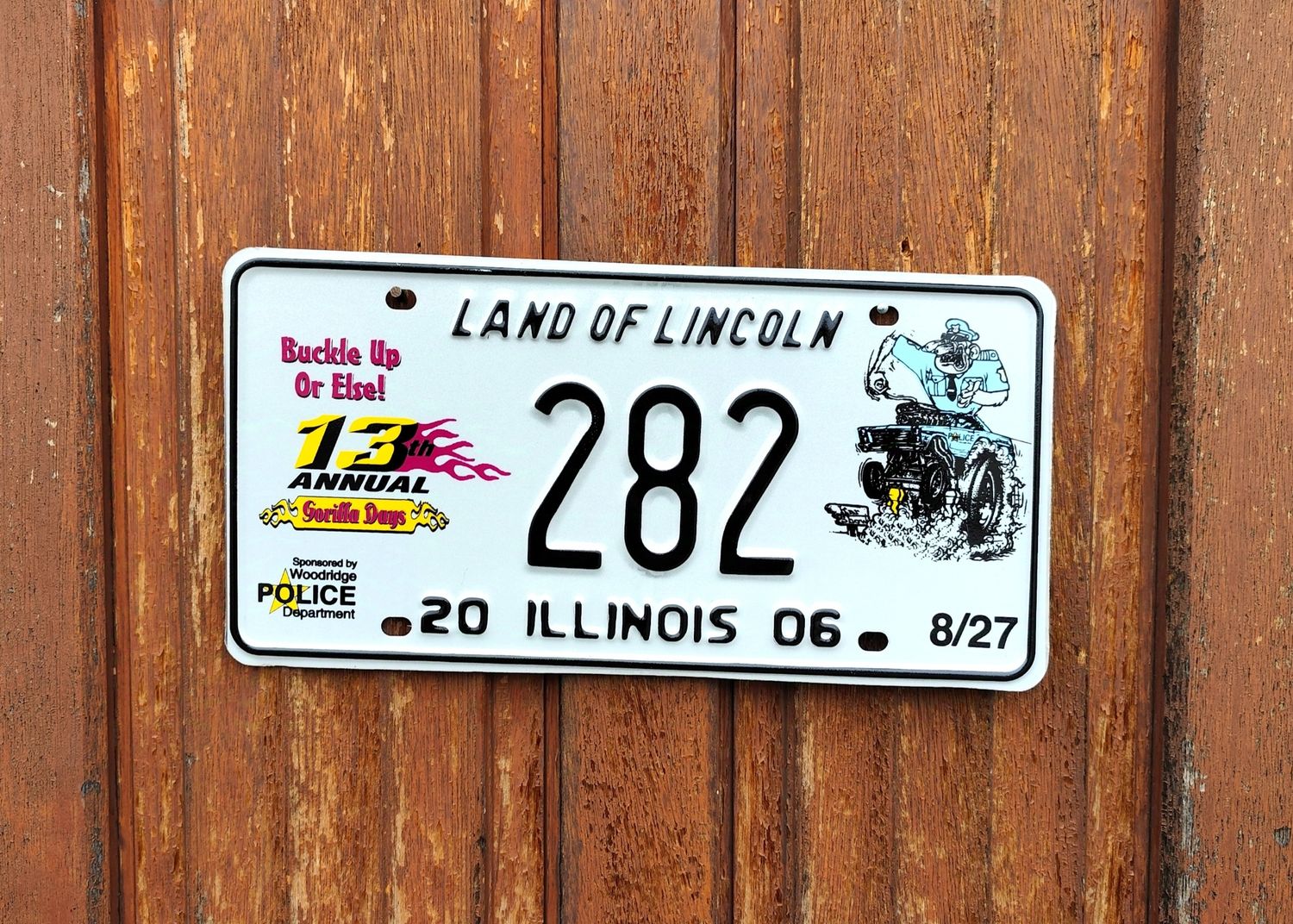 PLAQUE ILLINOIS POLICE GORILLA DAYS (282)
