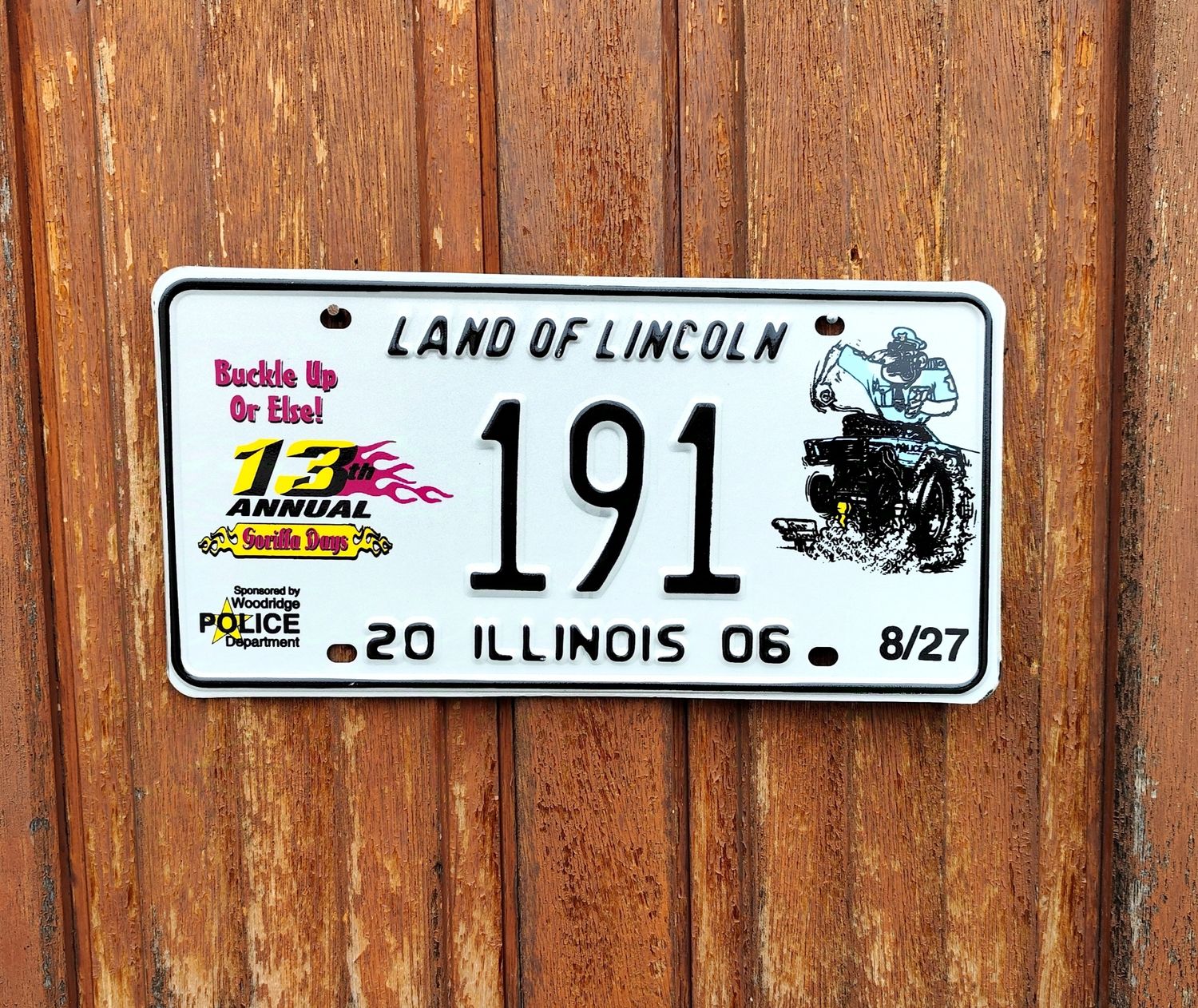 PLAQUE ILLINOIS POLICE GORILLA DAYS (282)