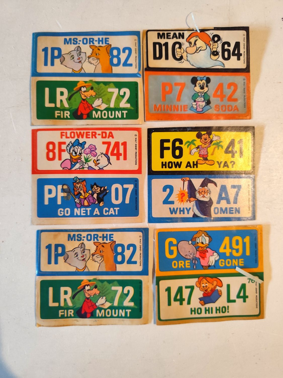LOT DE 12 STICKERS WALT DISNEY PLAQUE D&#39;IMMATRICULATION (3)