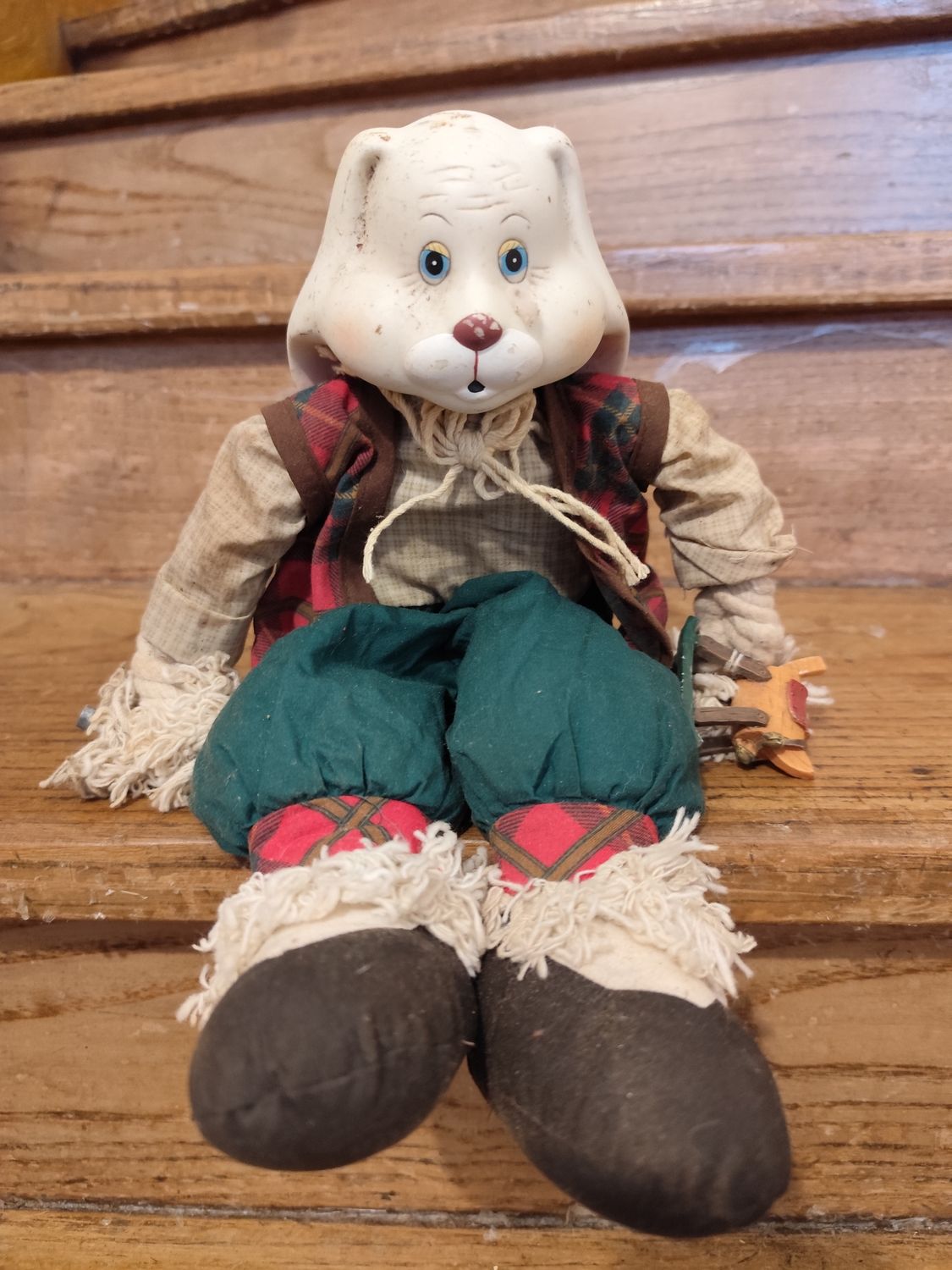 LAPIN DE NOËL TÊTE EN PORCELAINE