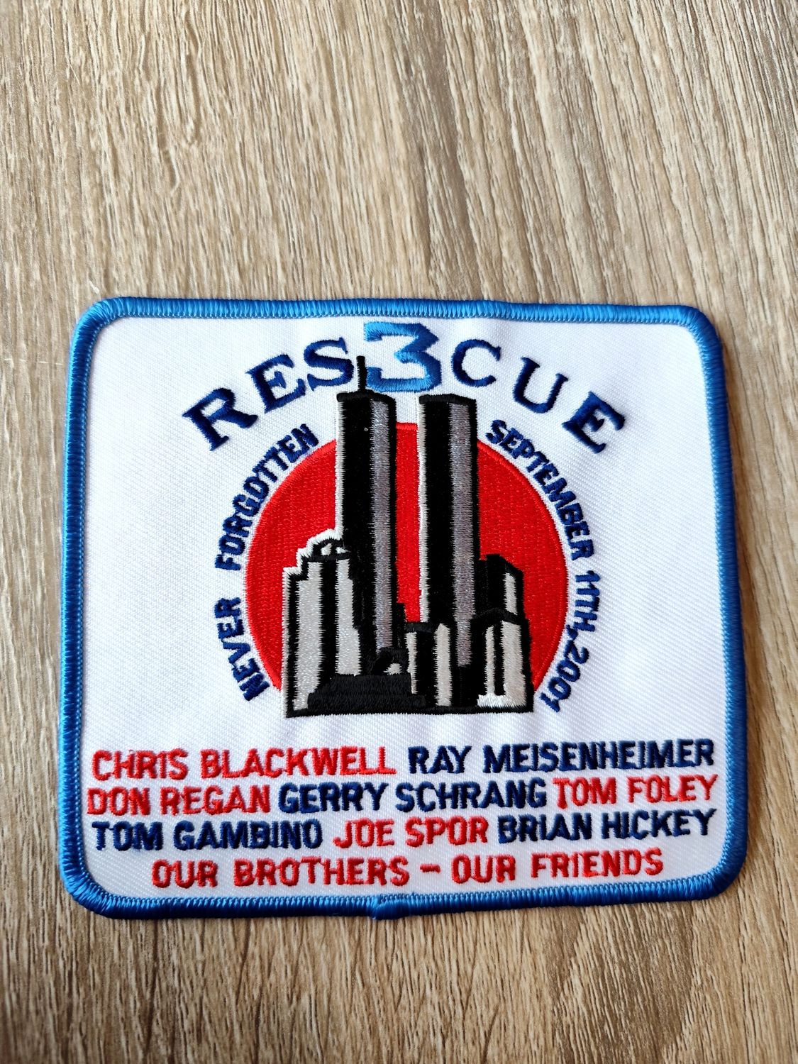 ÉCUSSON NEVER FORGOTTEN 11 SEPTEMBRE