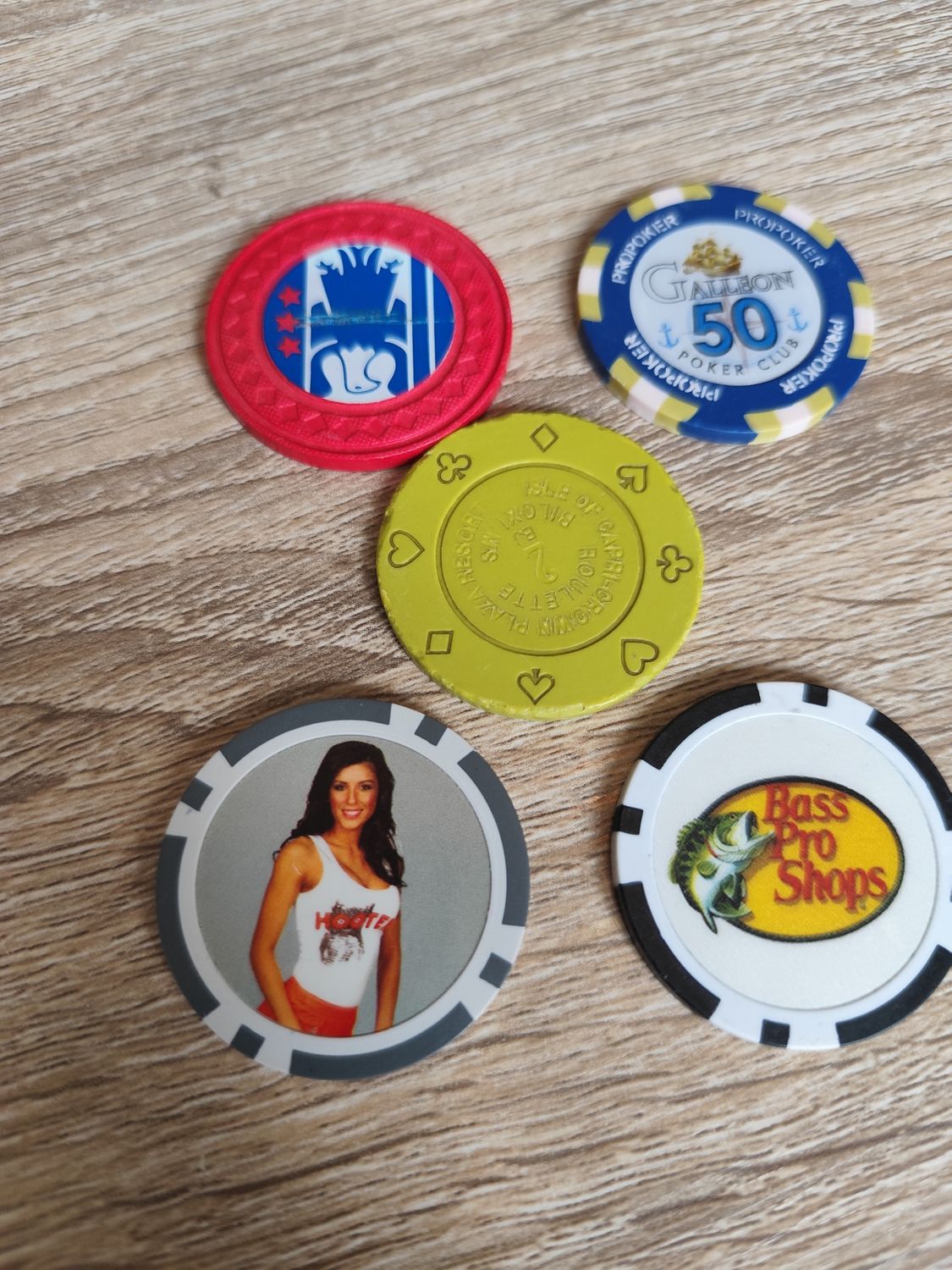 LOT DE 5 JETONS (5)