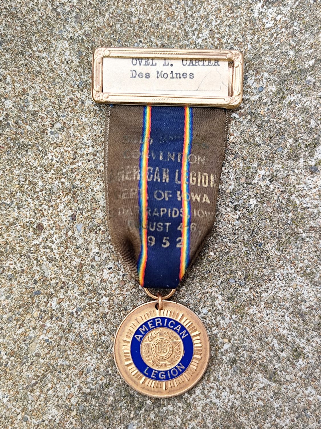 MÉDAILLE LÉGION AMÉRICAIN 1952 IOWA 