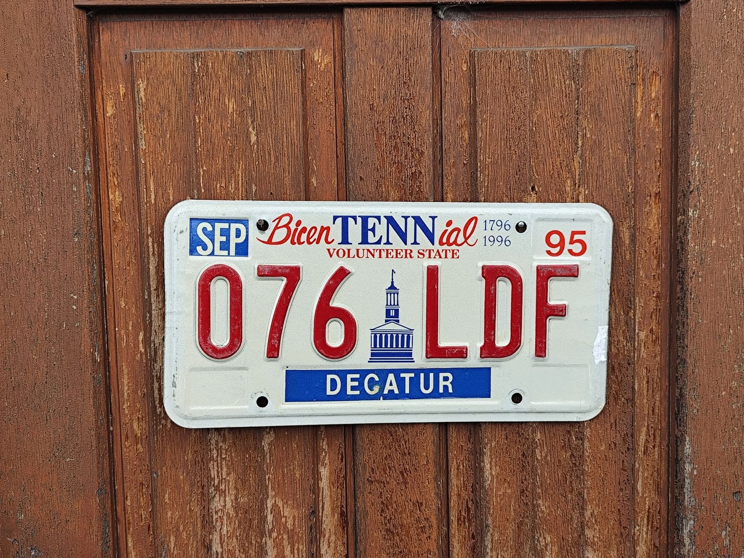 PLAQUE DU TENNESSEE 