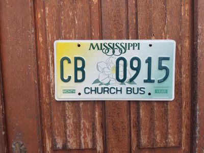 PLAQUE DU MISSISSIPPI CHURCH BUS
