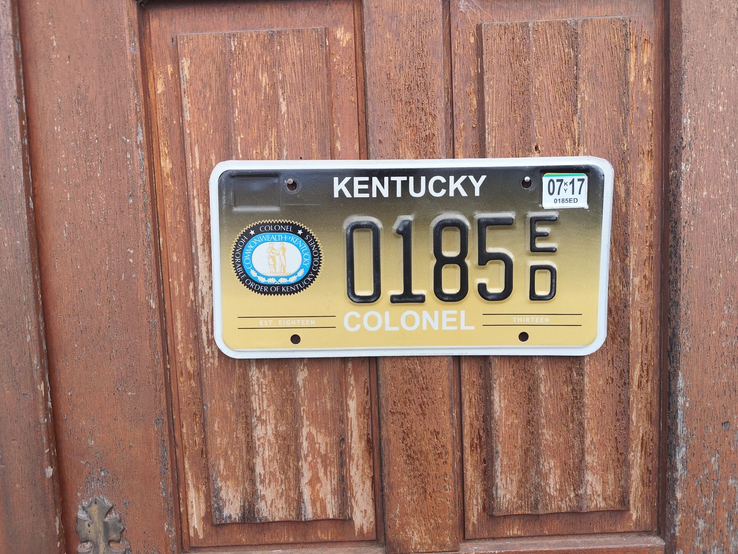 PLAQUE DU KENTUCKY 