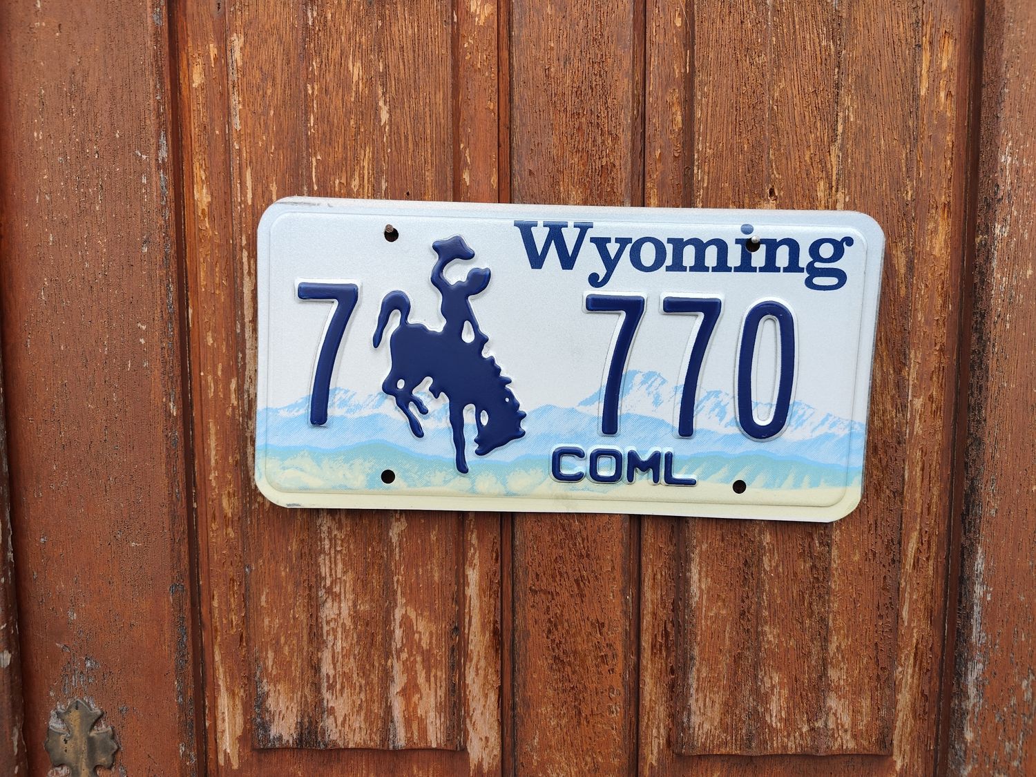 PLAQUE DU WYOMING ET SON COWBOY