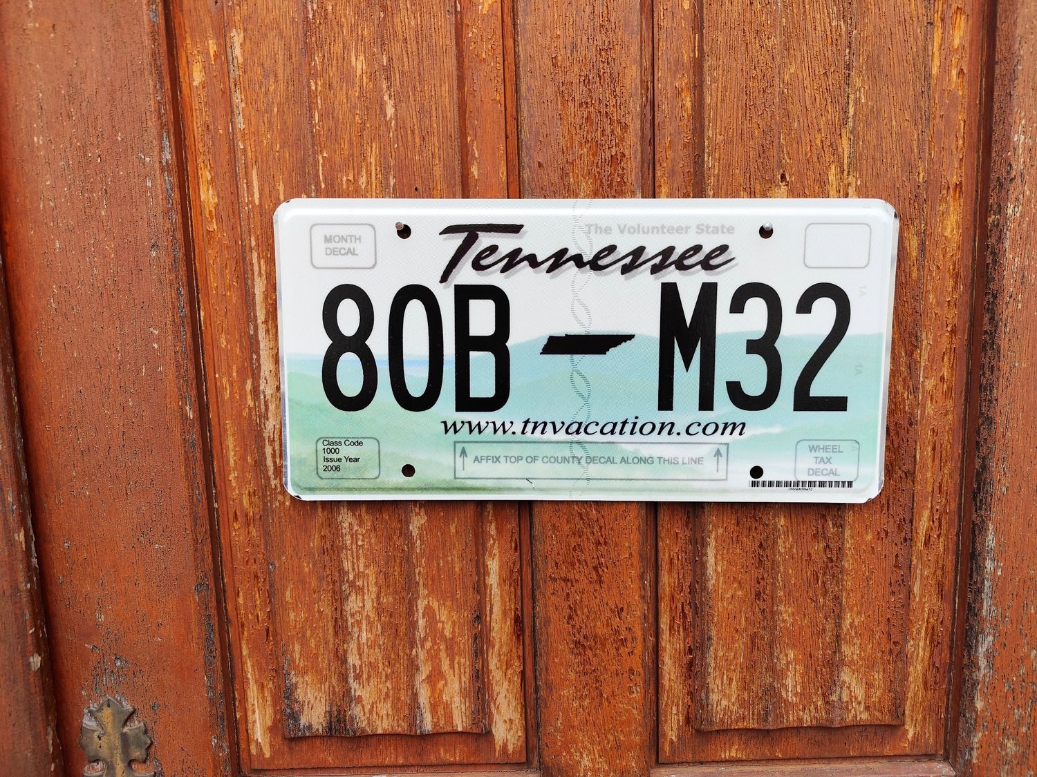 PLAQUE DU TENNESSEE 