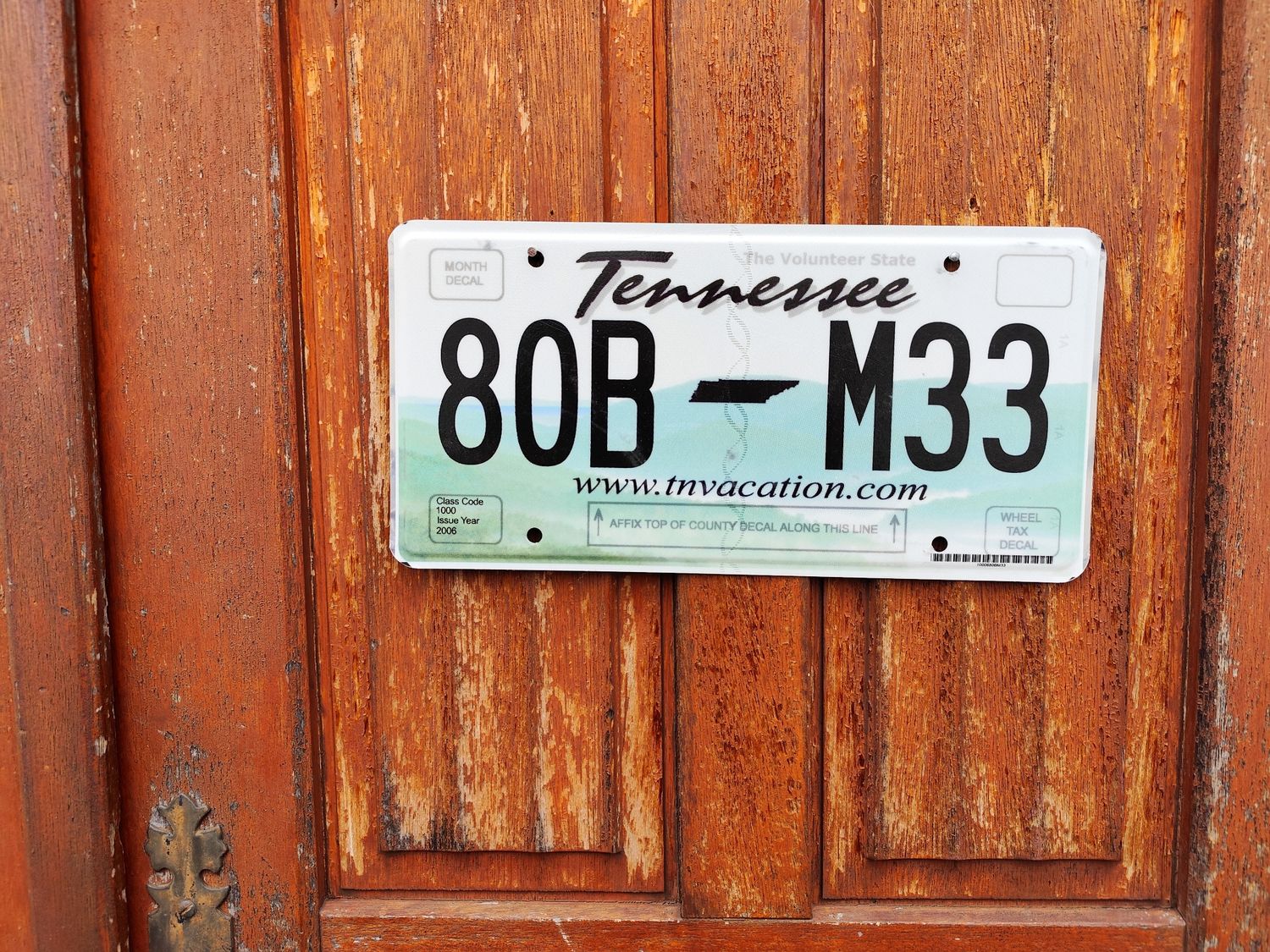 PLAQUE DU TENNESSEE 
