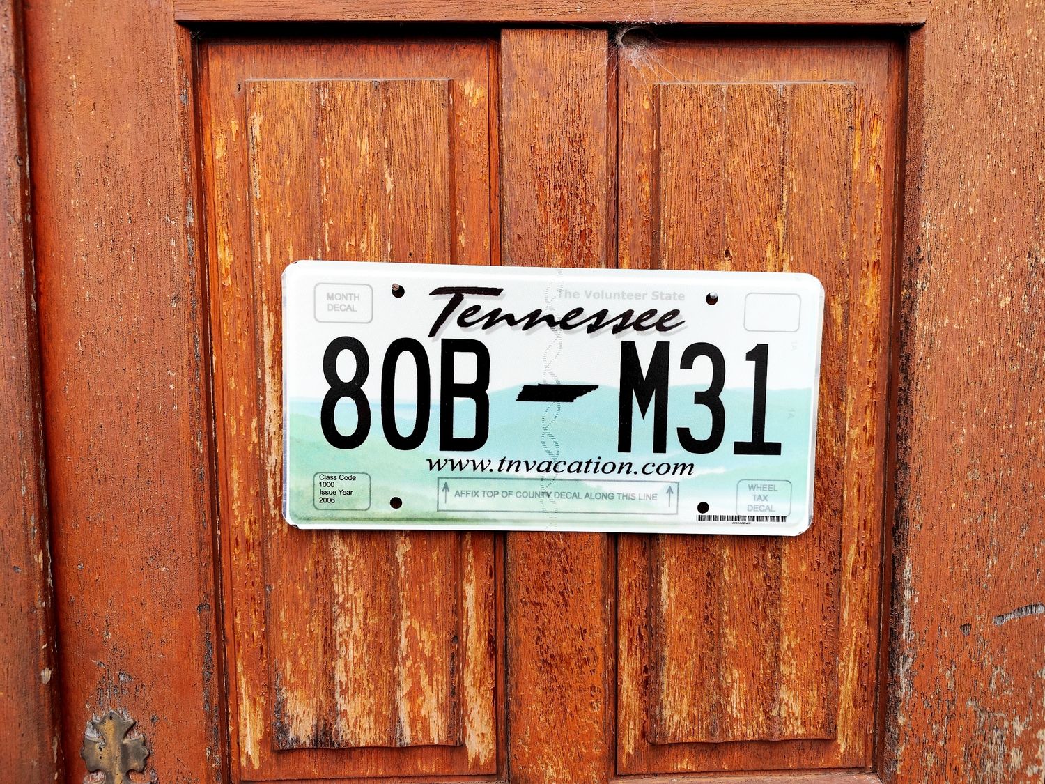 PLAQUE DU TENNESSEE 