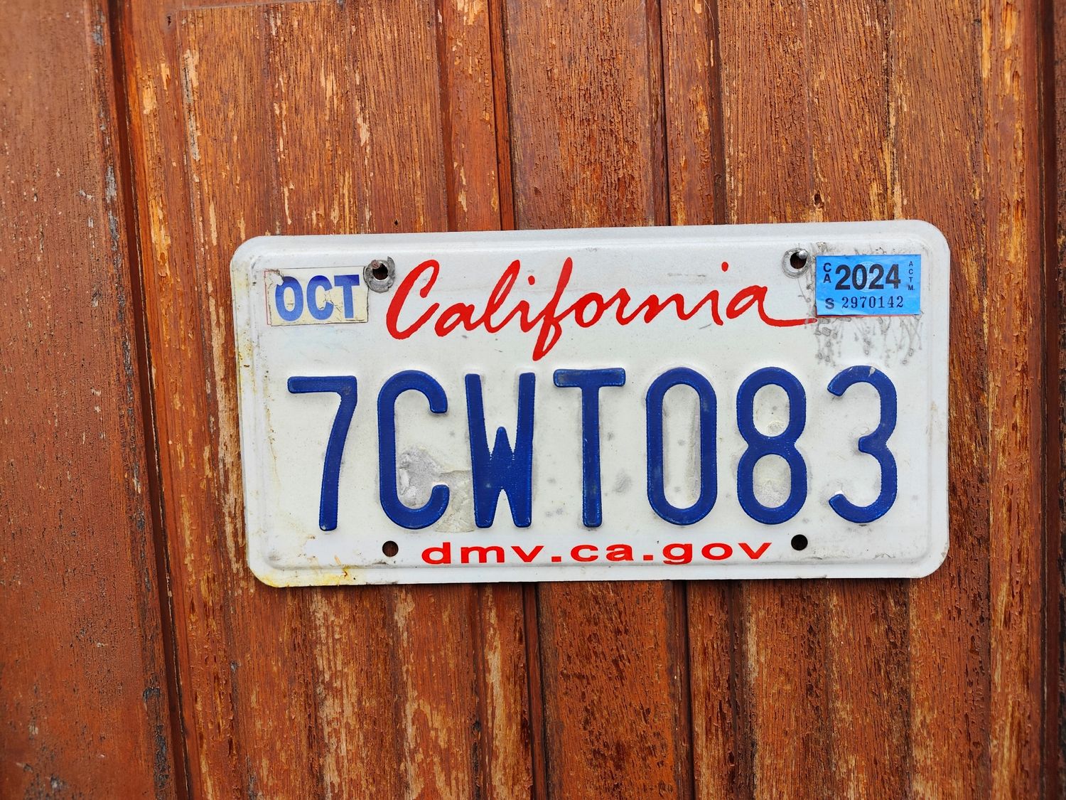 PLAQUE DE CALIFORNIE 