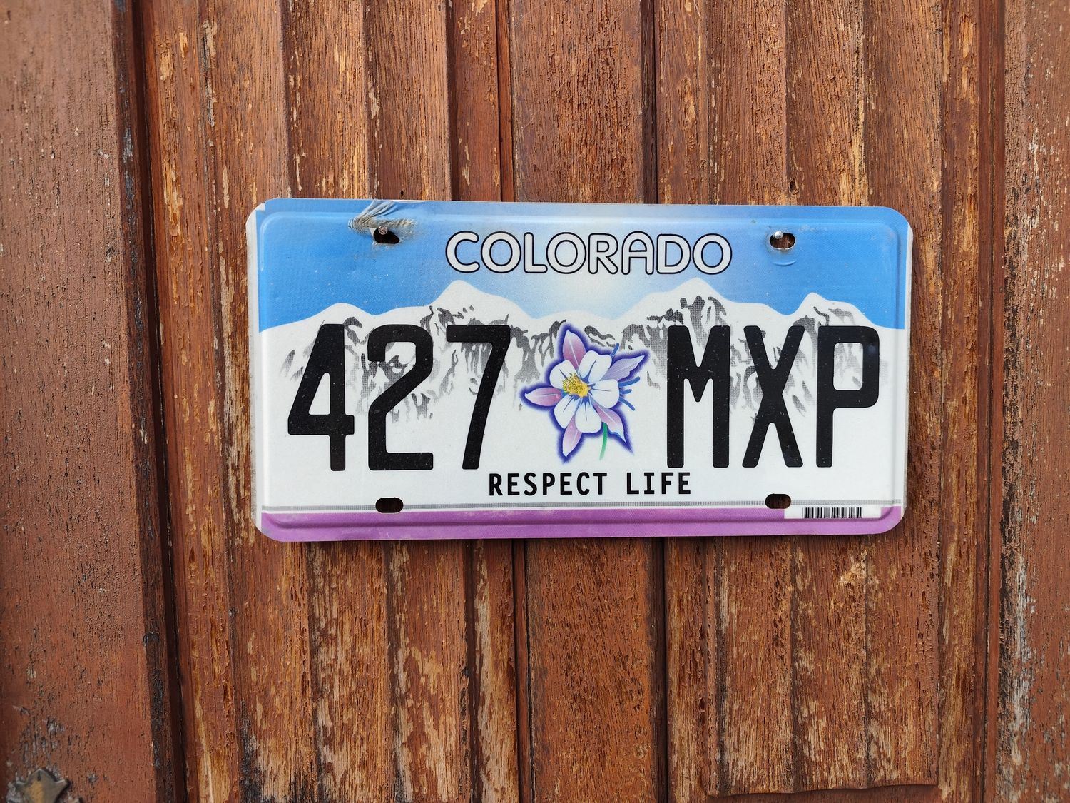 PLAQUE DU COLORADO RESPECT LIFE