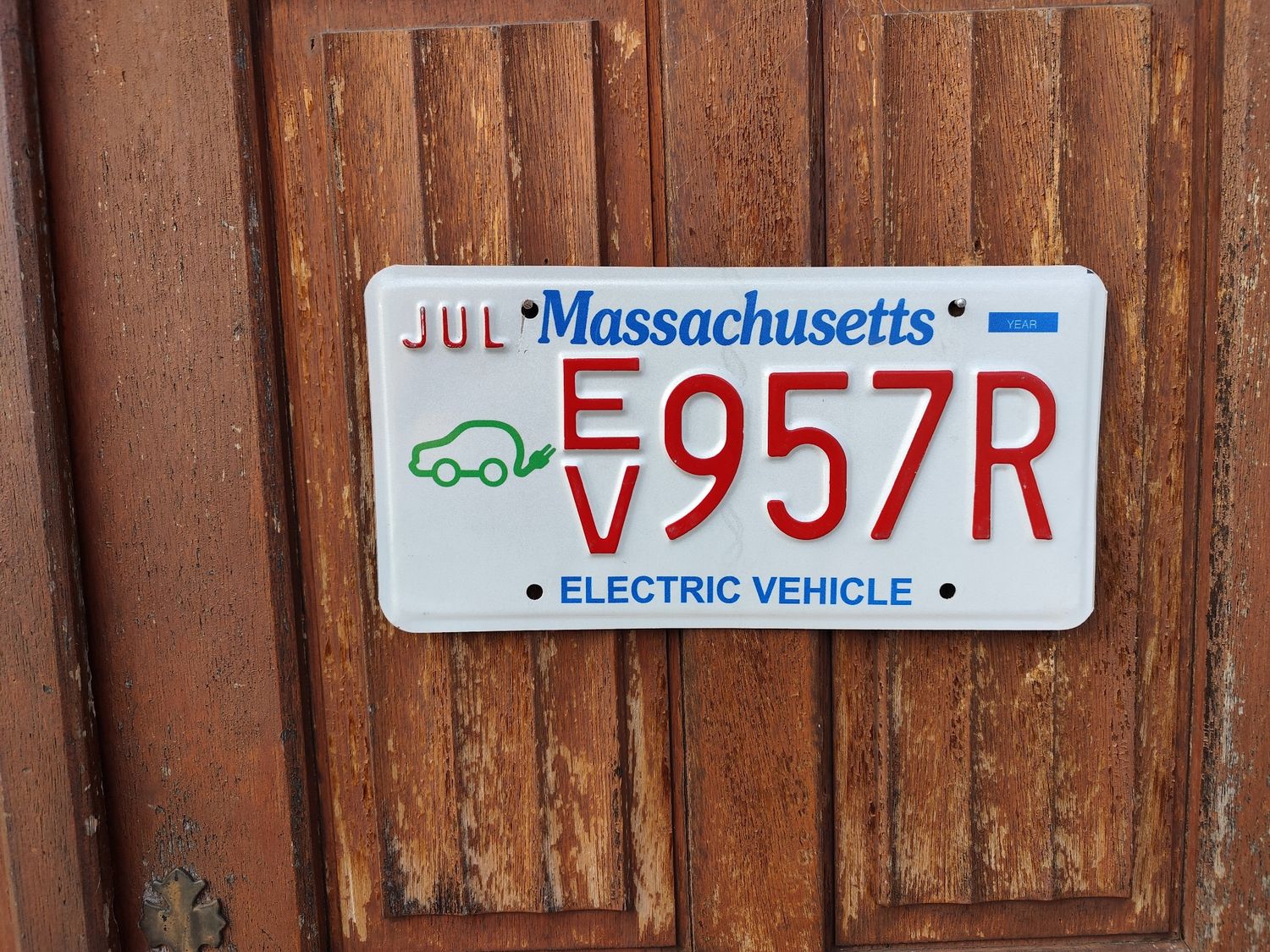 PLAQUE MASSACHUSETTS  ( VOITURE ÉLECTRIQUE)