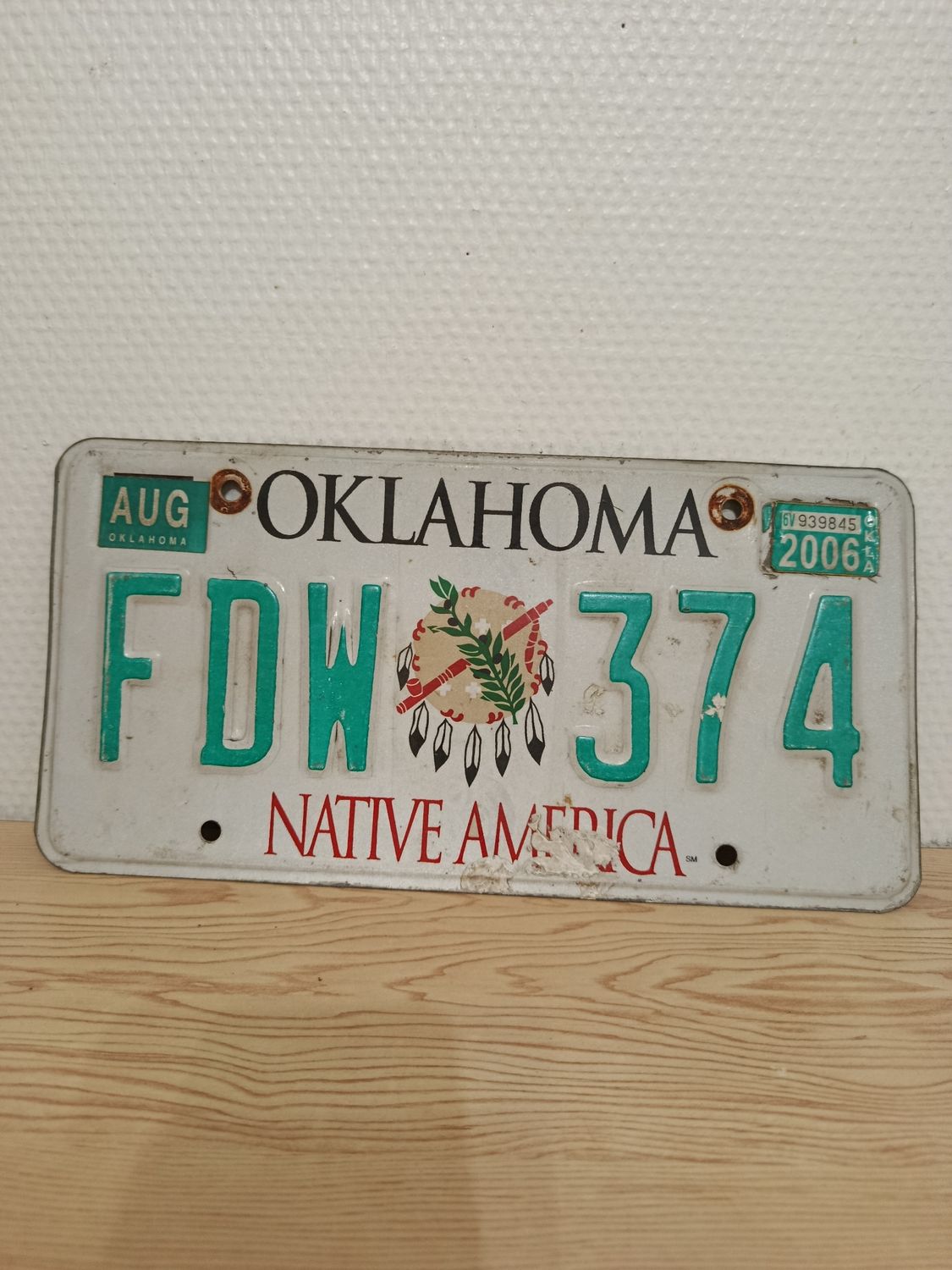 POUR AGNÈS plaque Oklahoma