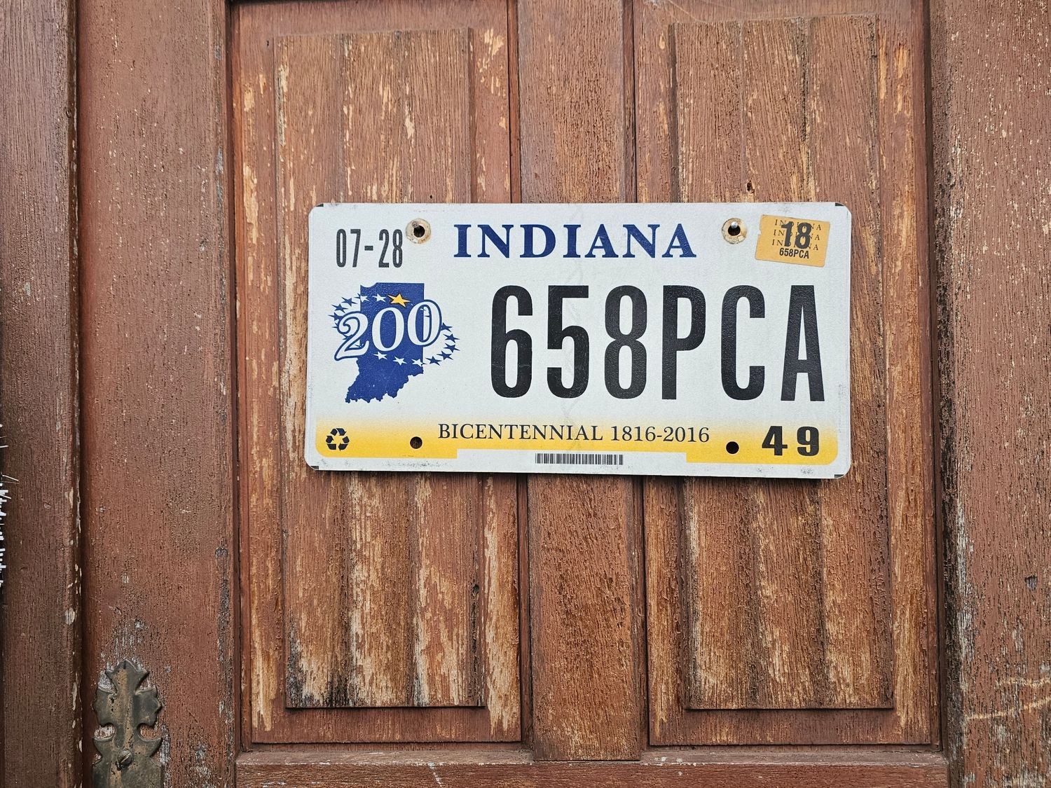 PLAQUE DE L INDIANA 200 ANS