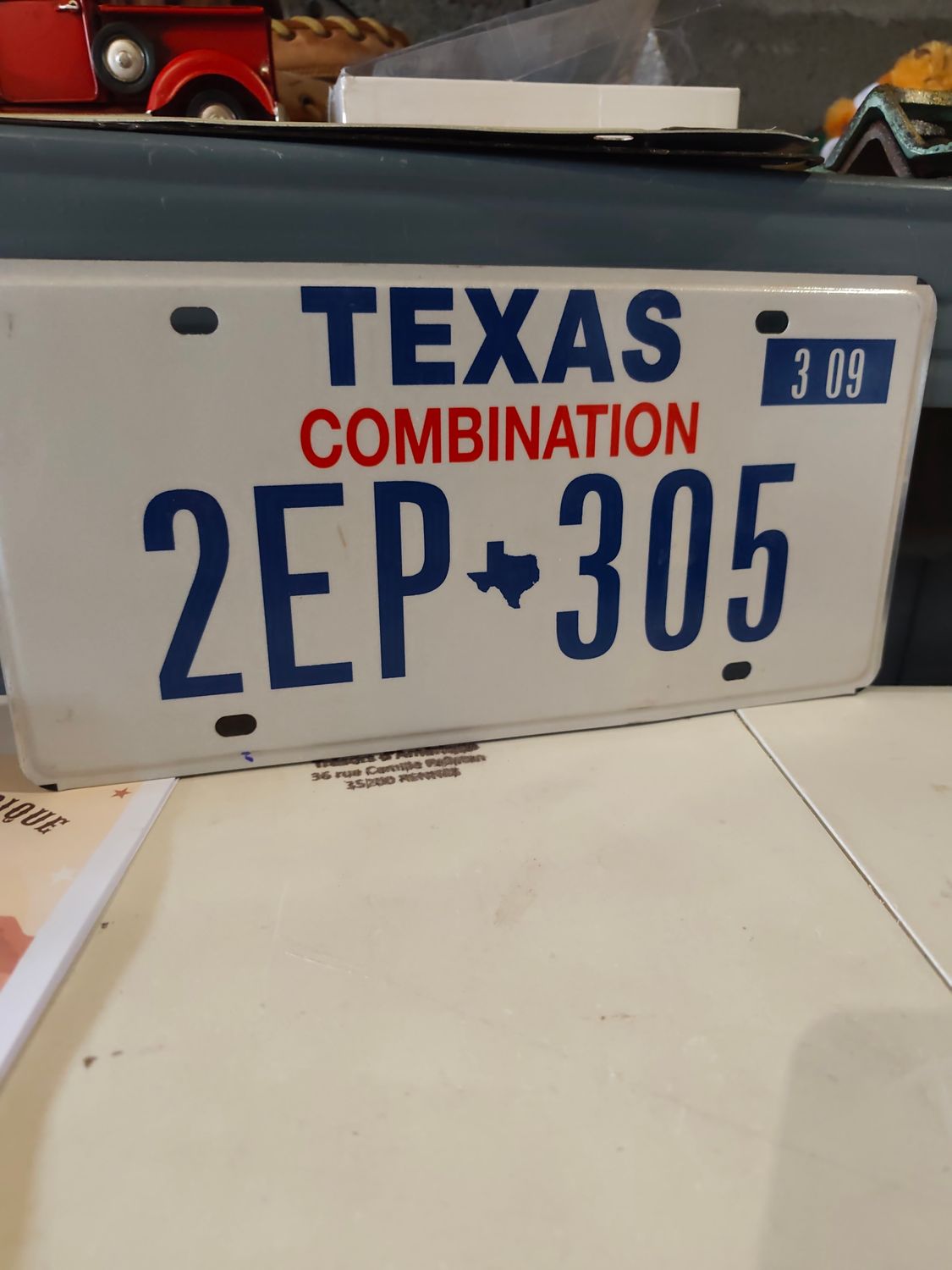 POUR CHRISTINE PLAQUE TEXAS