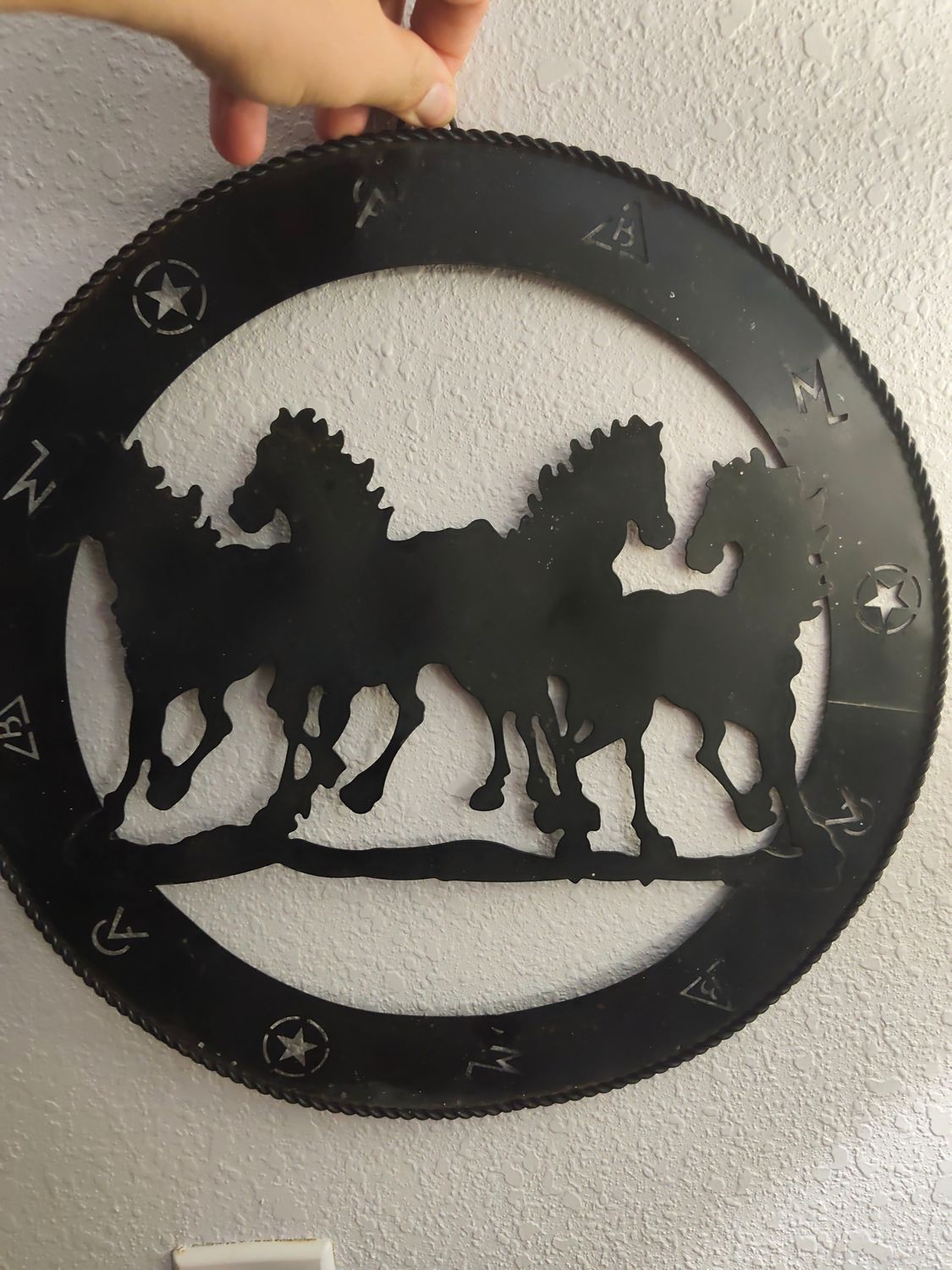 POUR DOM plaque chevaux 