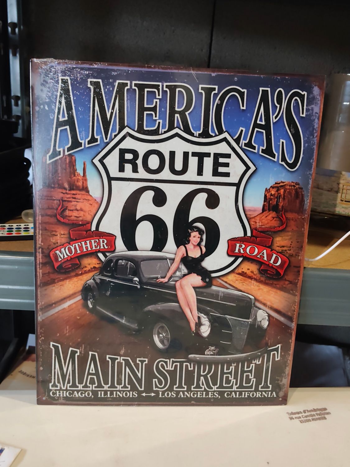 PLAQUE ROUTE 66 POUR NANOU