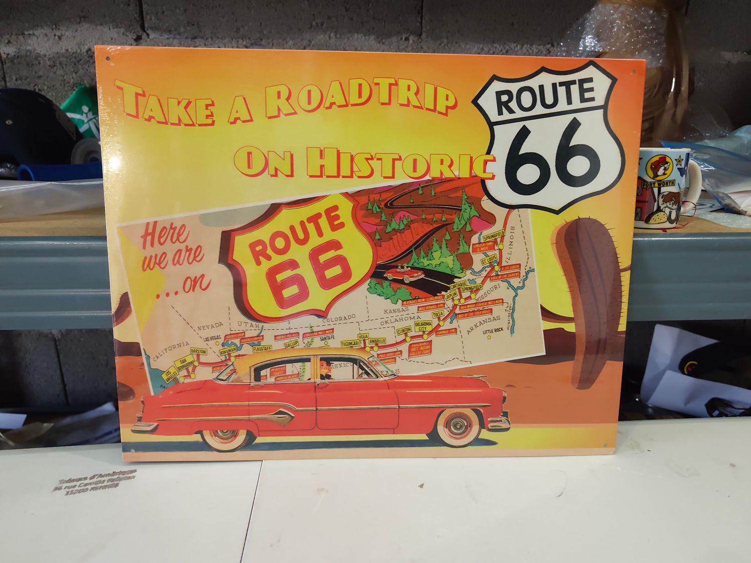 PLAQUE ROUGE 66