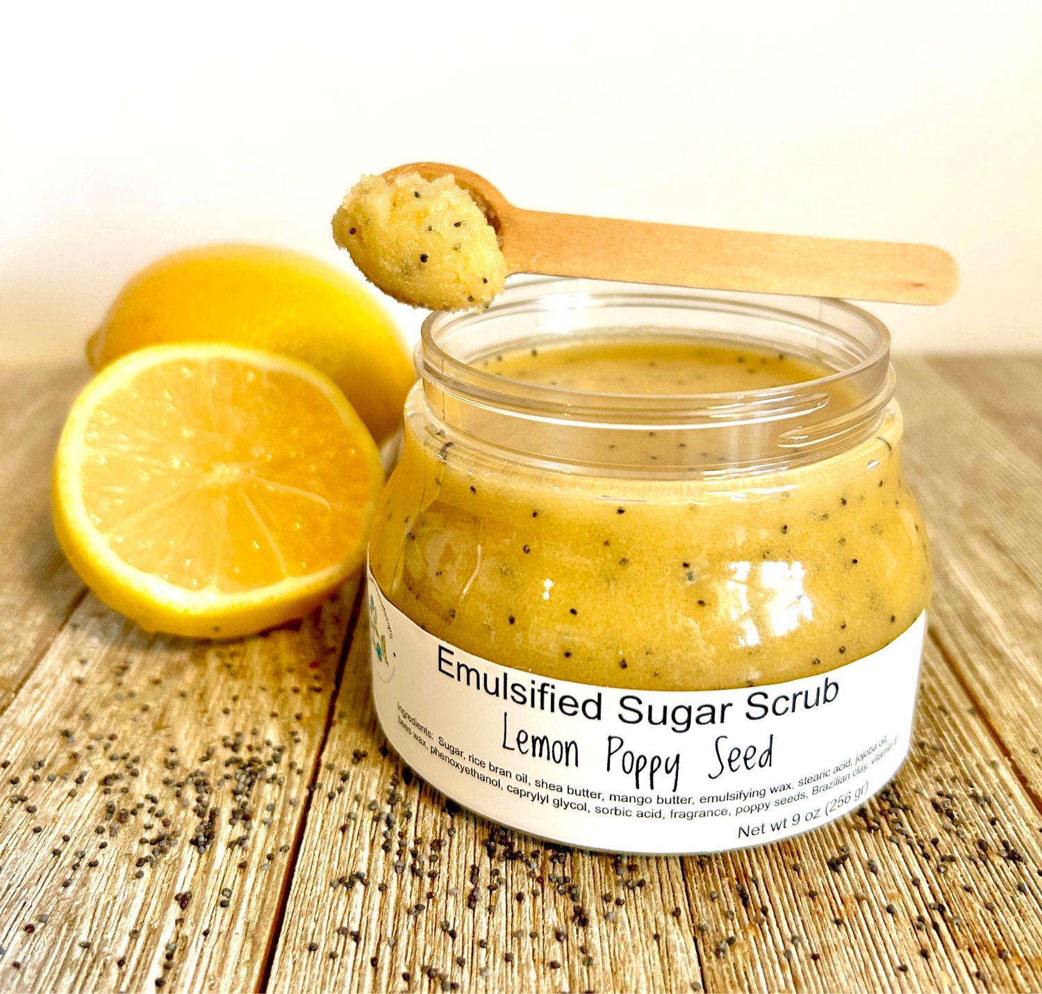 Lemon Poppy Seed Emulsified Sugar Scrub