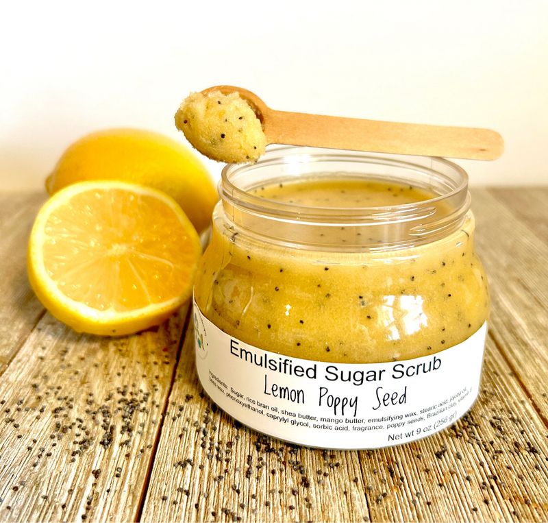 Lemon Poppy Seed Emulsified Sugar Scrub