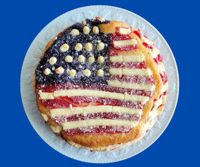 Fourth of July American Flag Cake