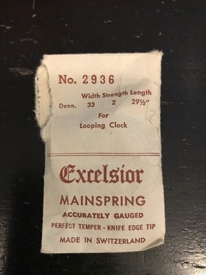 Excelsior #2936 Mainspring for Looping Clock