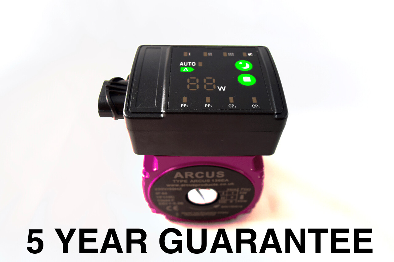 Arcus 136EA A Rated Central Heating Pump - Replaces Grundfos, DAB & Wilo - 5 Year Guarantee