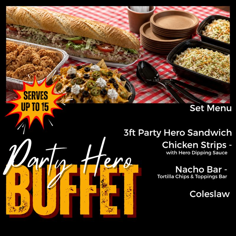 Party Hero Buffet for up to 15 £165 + local delivery