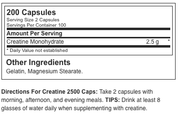 Optimum Nutrition Creatine 2500 200 Capsules