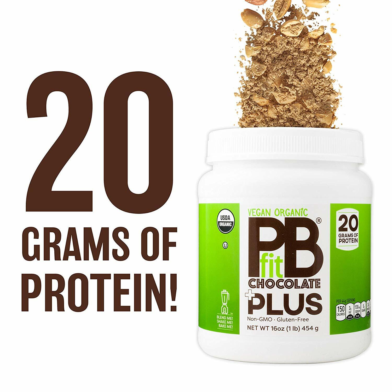 PBfit Vegan Organic Chocolate Plus Protein - 1lb