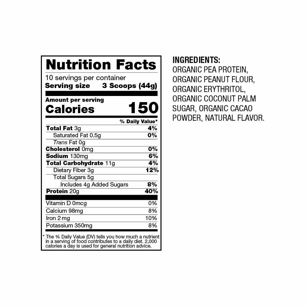 PBfit Vegan Organic Chocolate Plus Protein - 1lb