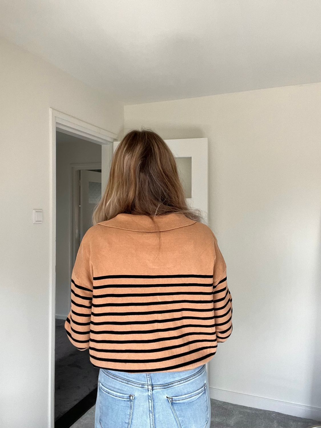 V-neck striped sweater