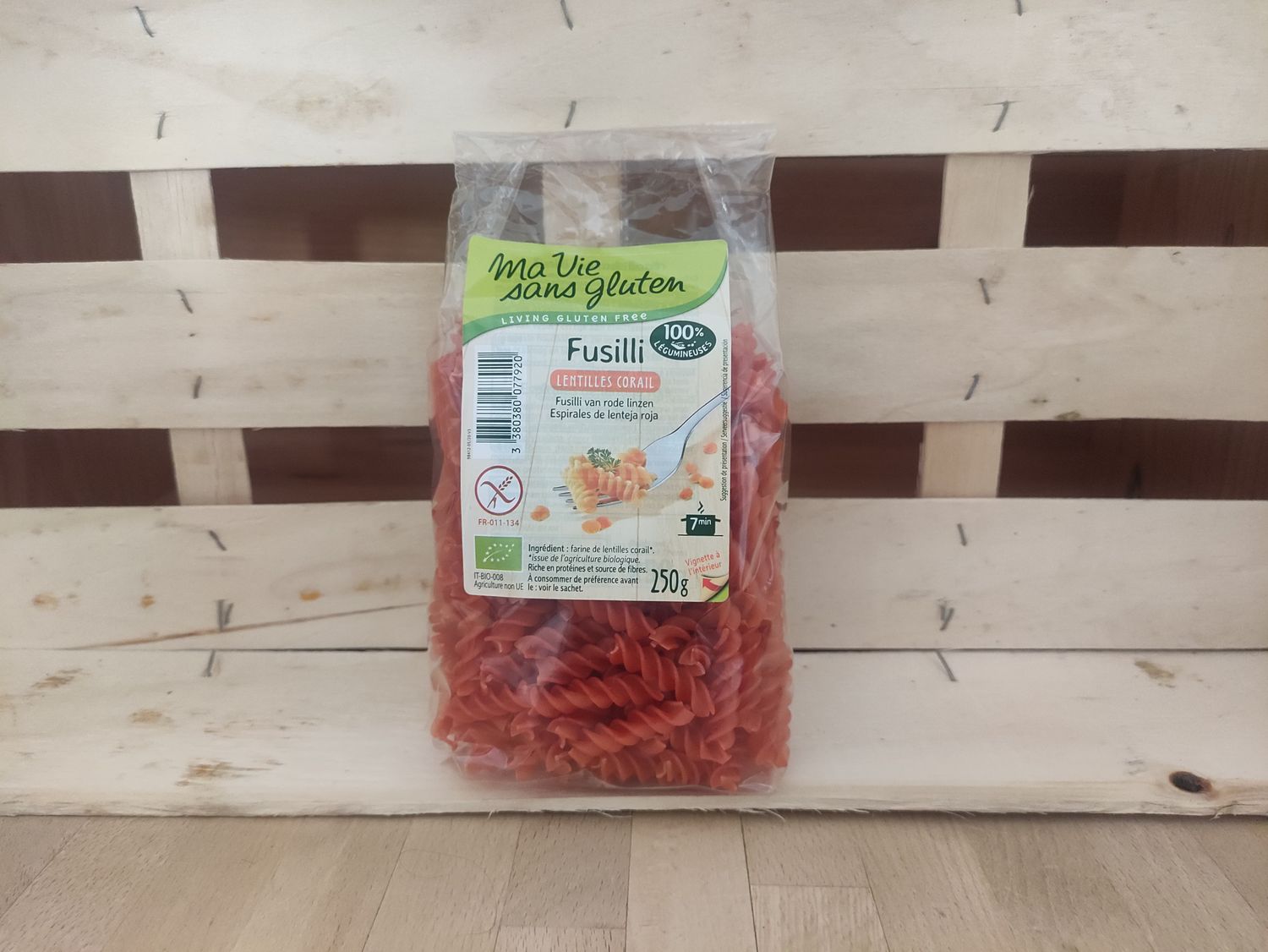 Fusilli Lentilles Corail 100% légumineuses