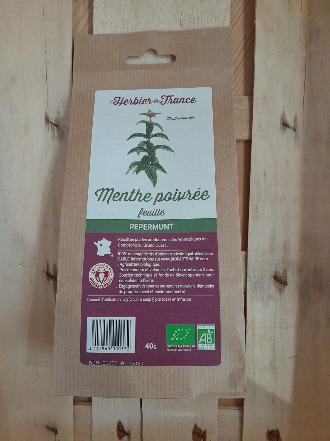 Menthe poivrée bio (feuille)
