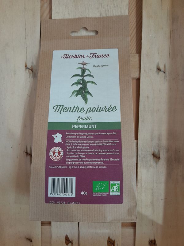 Menthe poivrée bio (feuille)