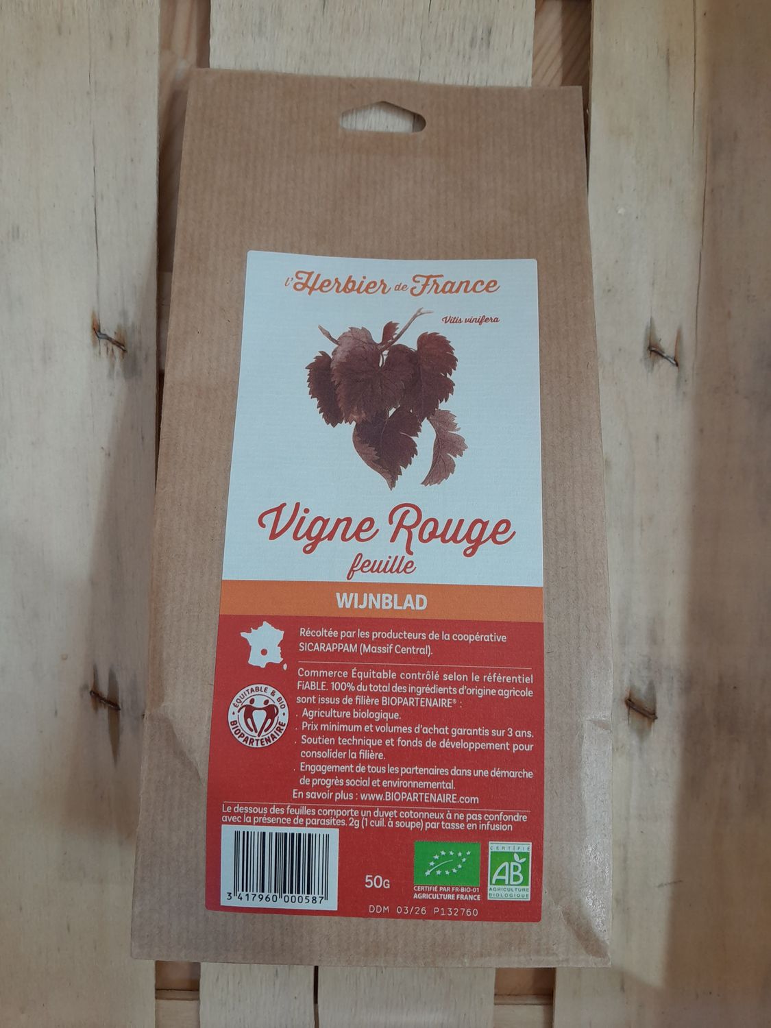 Vigne rouge bio (feuille)