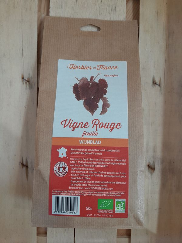 Vigne rouge bio (feuille)