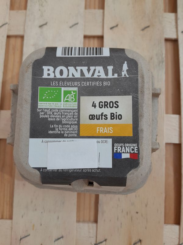Oeufs gros frais par 4