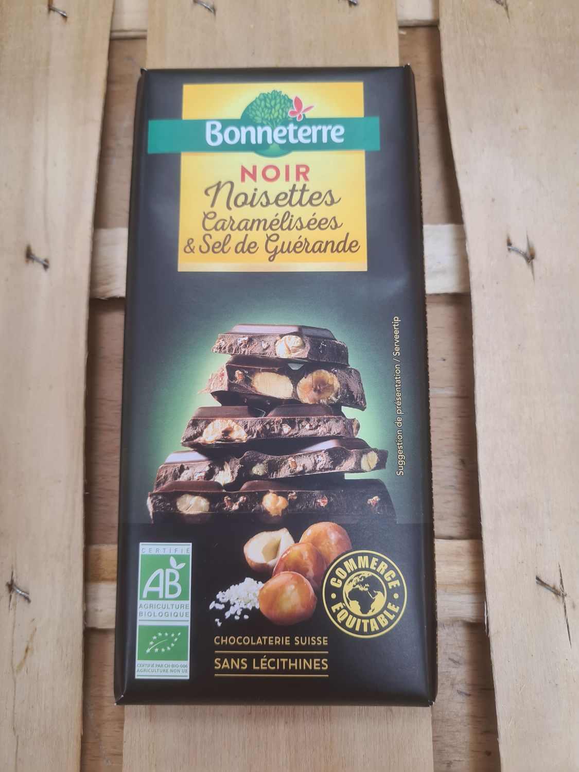 Chocolat Noir Noisettes Caramélisées &amp; Sel de Guérande