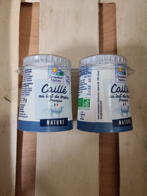 Yaourts Caillé Nature Brebis française x2