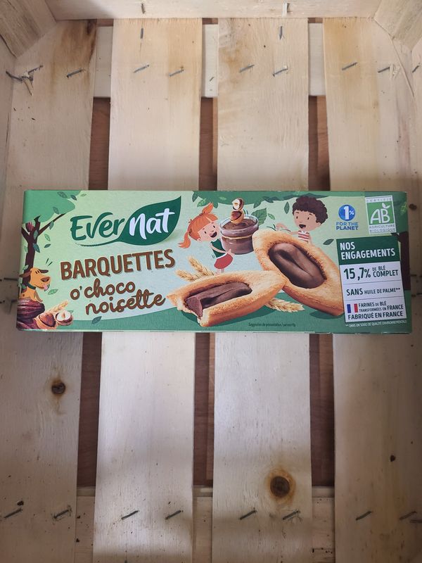 Biscuits Barquettes Chocolat Noisette