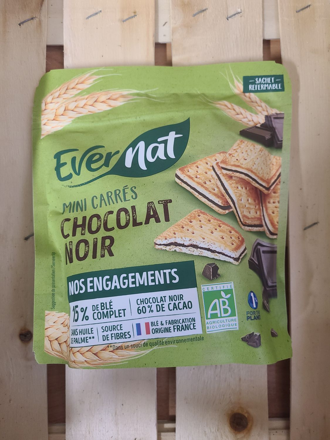 Biscuits Mini Carrés Chocolat Noir