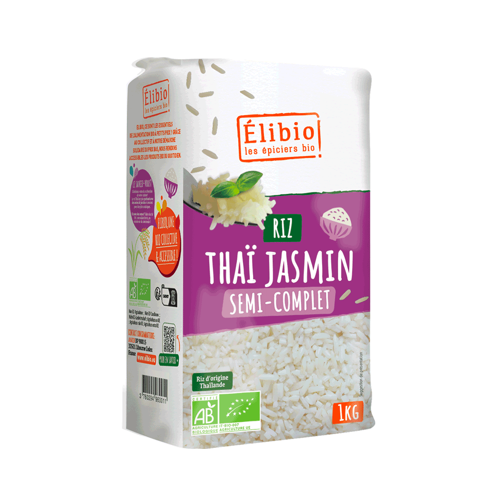Riz Thaï Jasmin Semi-Complet ELIBIO 1 KG