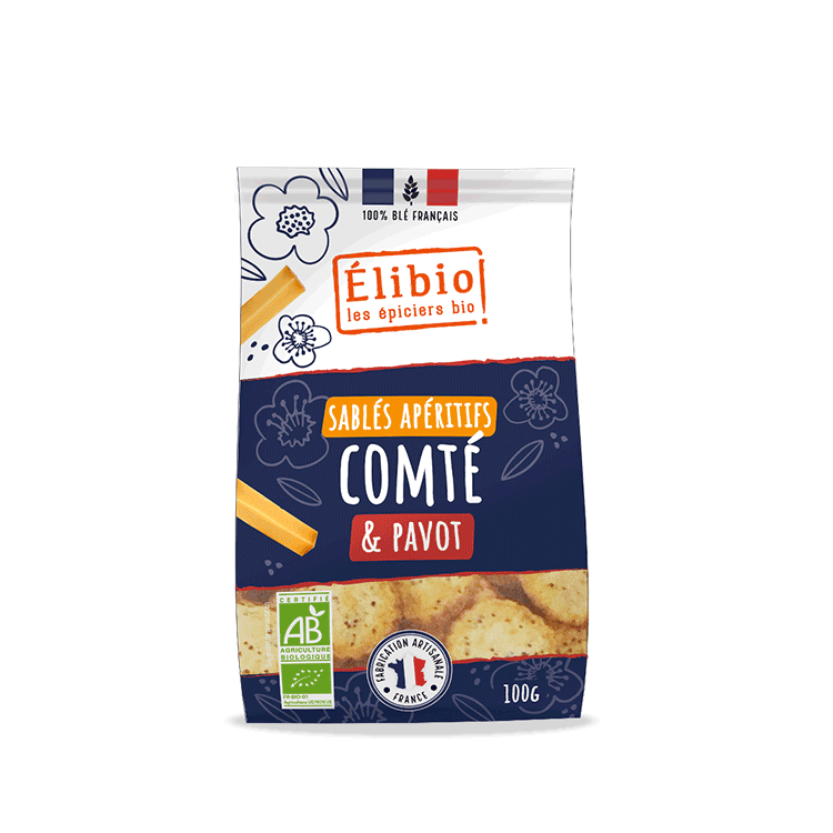 Apéritif Sablé Comté Pavot ELIBIO 100 G